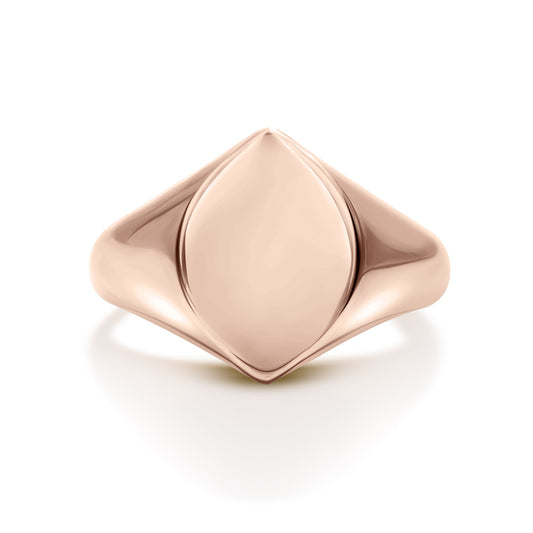 Marquise Signet Ring Large Face Size (9K Rose Gold)