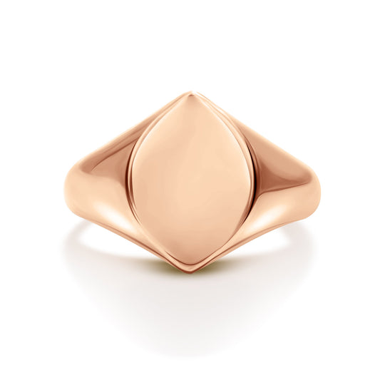 Marquise Signet Ring Large Face Size (18K Rose Gold)