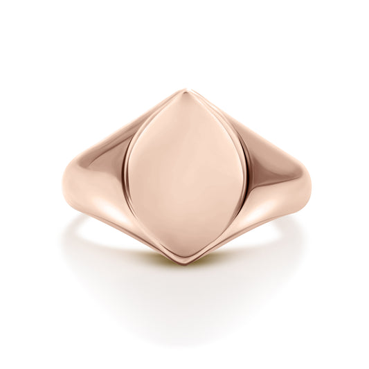 Marquise Signet Ring Standard Face Size (9K Rose Gold)