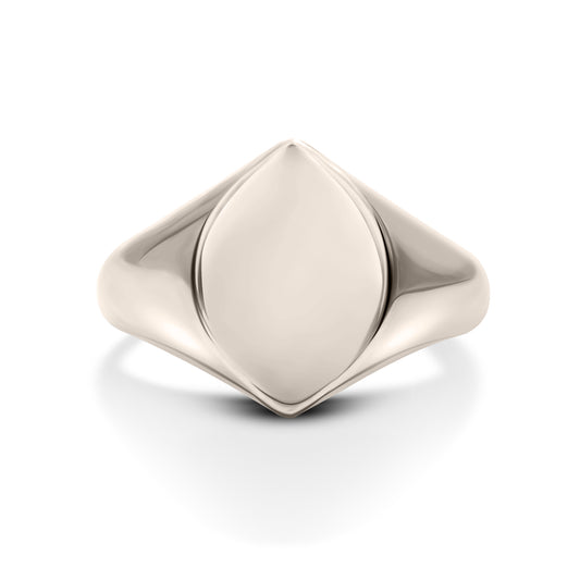 Marquise Signet Ring Standard Face Size (Sterling Silver)