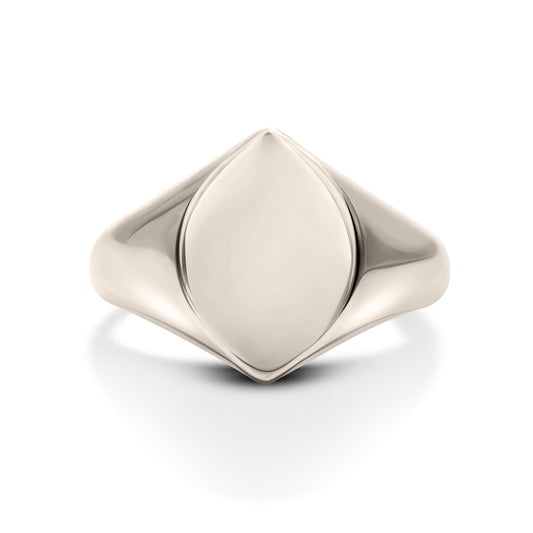 Marquise Signet Ring Large Face Size (Sterling Silver)