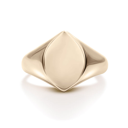 Marquise Signet Ring (Large) - White Gold