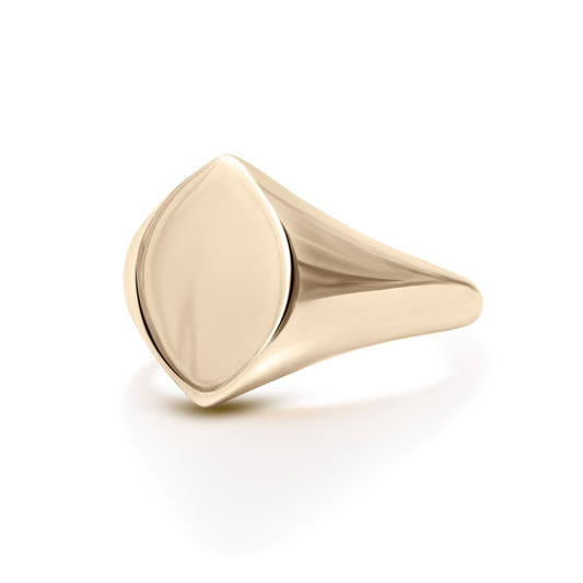 Marquise Signet Ring (Standard) - White Gold