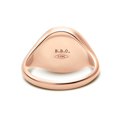 Cushion Signet Ring Standard Face Size (18K Rose Gold)