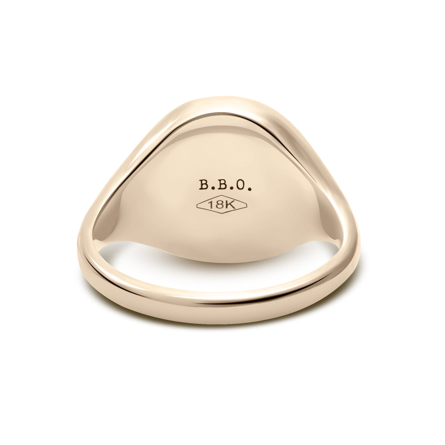 Cushion Signet Ring Standard Face Size (18K White Gold)