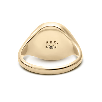 Cushion Signet Ring Standard Face Size (9K Yellow Gold)