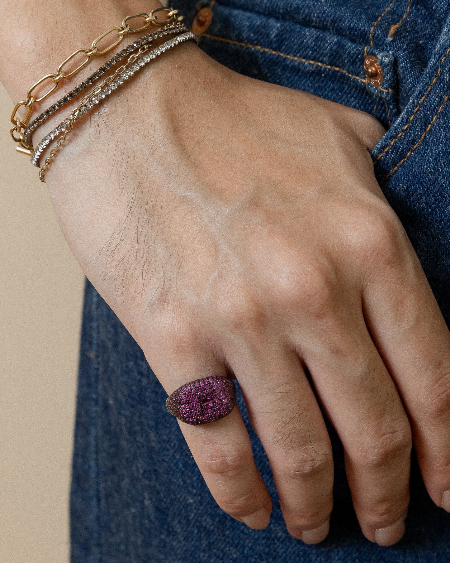 Pavé Ring (Ruby Edition) - Mark & Metal