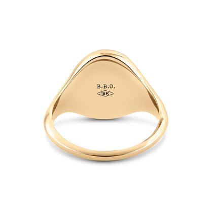 Oxford Oval Signet Ring Large Face Size (18K Yellow Gold)