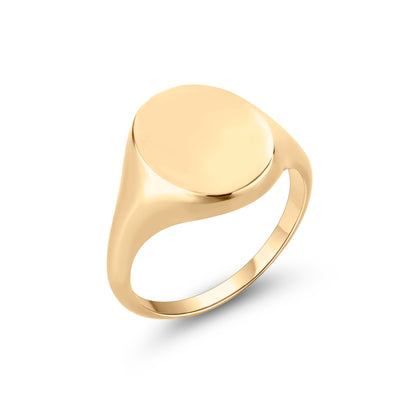 Oxford Oval Signet Ring Standard Face Size (18K Yellow Gold)