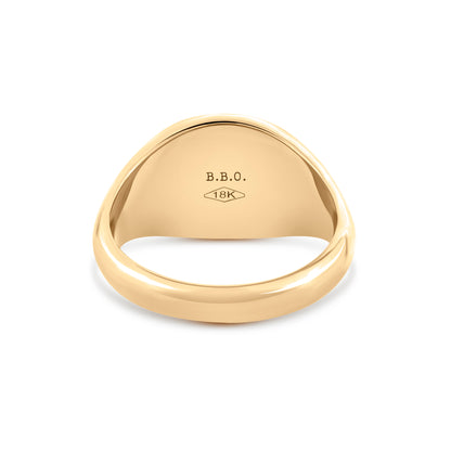 Landscape Oval Signet Ring Standard Face Size (18K Yellow Gold)