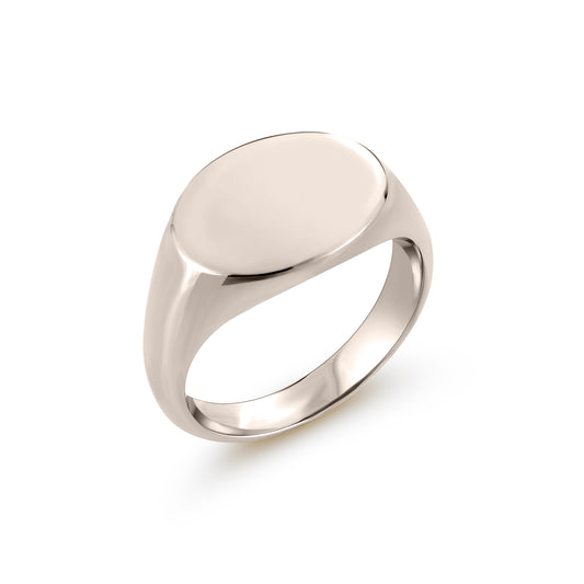 Landscape Oval Signet Ring Standard Face Size (Sterling Silver)