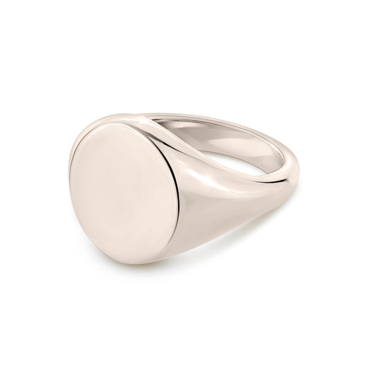 Round Signet Ring Standard Face Size (Sterling Silver)