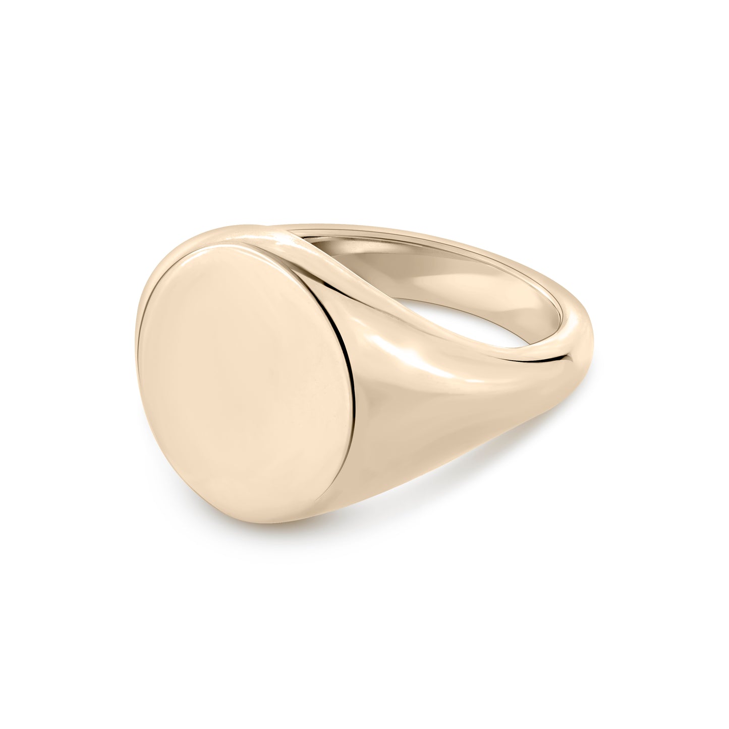 Round Signet Ring (Standard) - White Gold