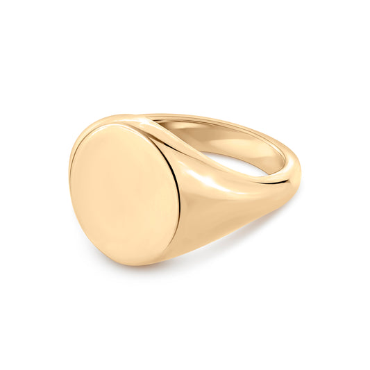 Round Signet Ring (Standard) - Yellow Gold