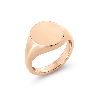 Round Signet Ring (Large) - Rose Gold