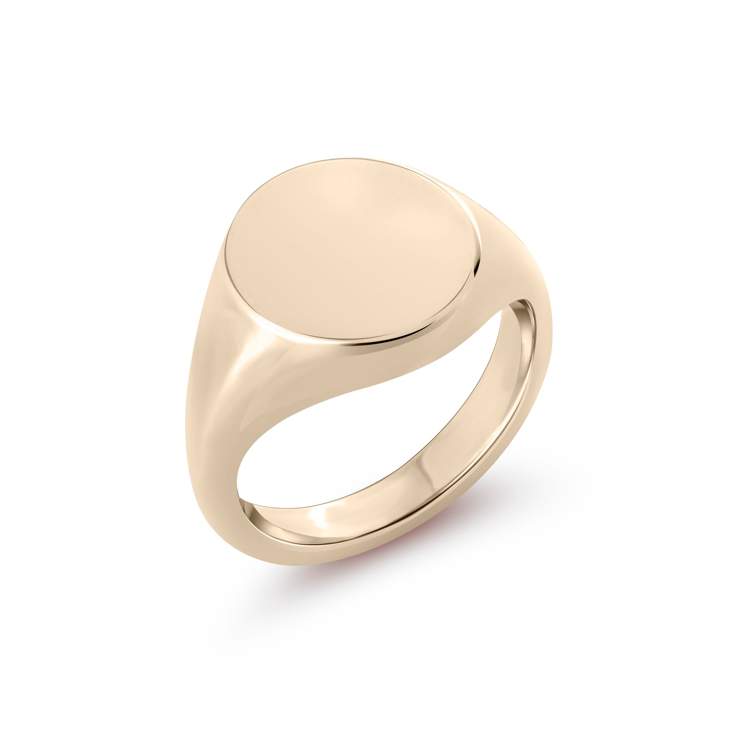 Round Signet Ring (Standard) - White Gold