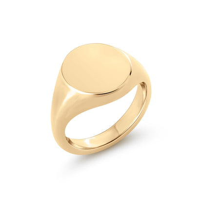 Round Signet Ring (Standard) - Yellow Gold