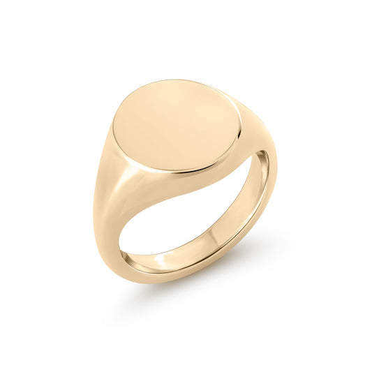 Round Signet Ring Standard Face Size (9K Yellow Gold)