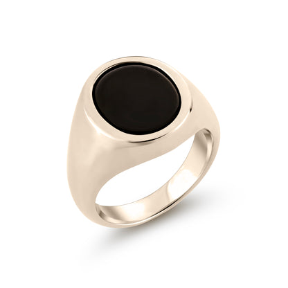 Onyx Signet Ring (9K White Gold)