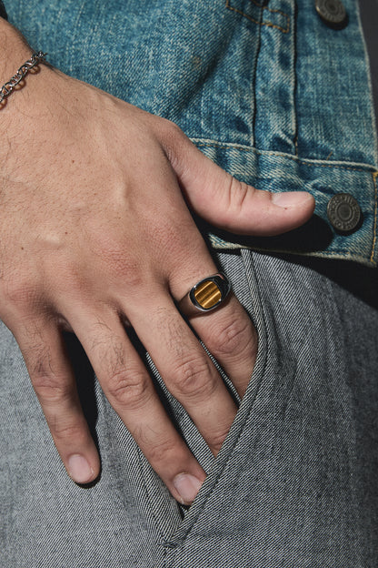 Tiger's Eye Cushion Ring - Mark & Metal