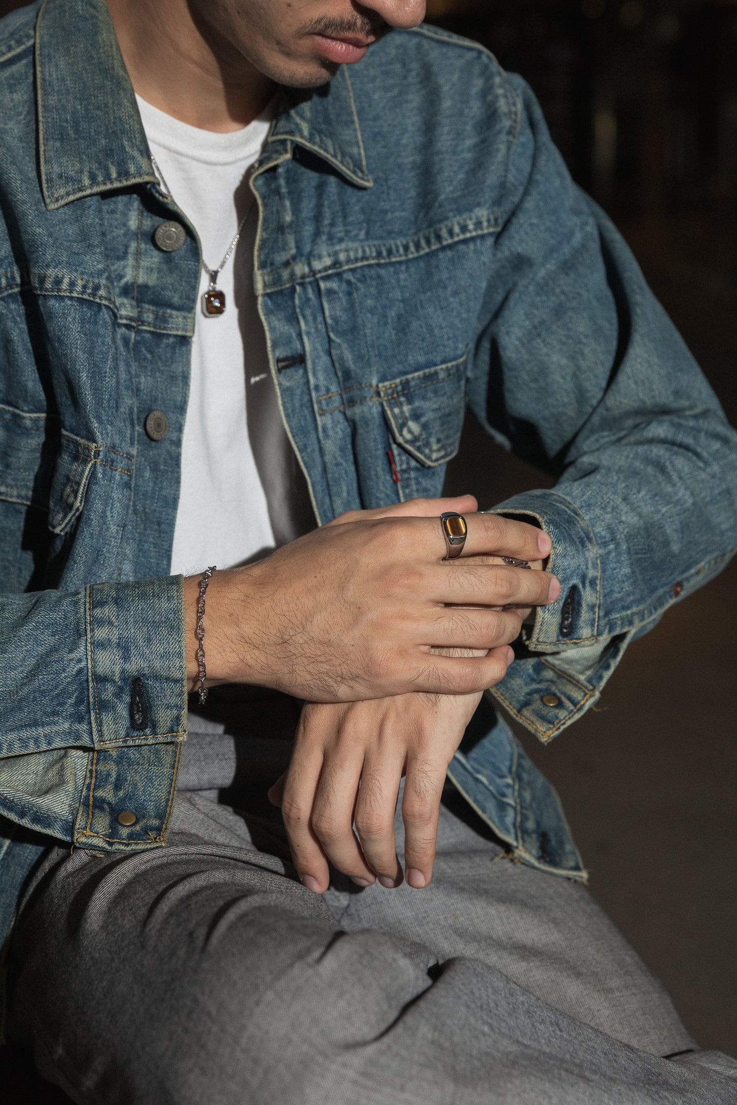 Tiger's Eye Cushion Ring - Mark & Metal
