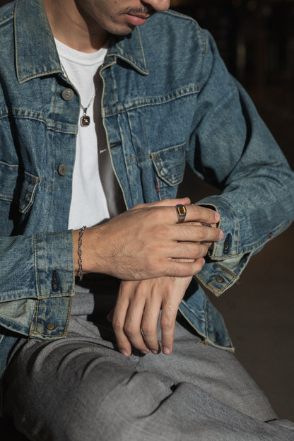 Tiger's Eye Cushion Ring - Mark & Metal